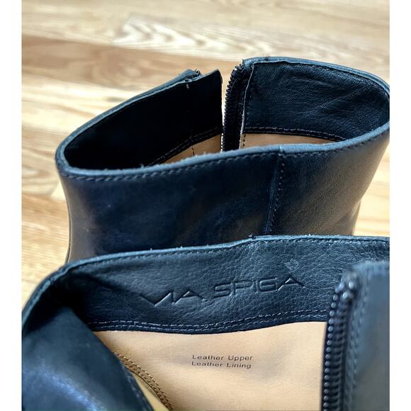 VIA SPIGA Black Leather Ankle Booties. Stiletto Heel. Size 6.5 - Picture 8 of 8